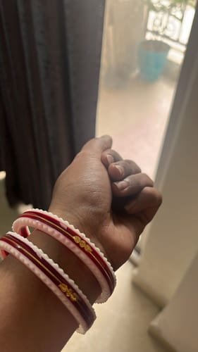 Customer photo review of Red – “Crimson Charm Women’s Bangle” (Pack of 1 Pair) (2 pis)