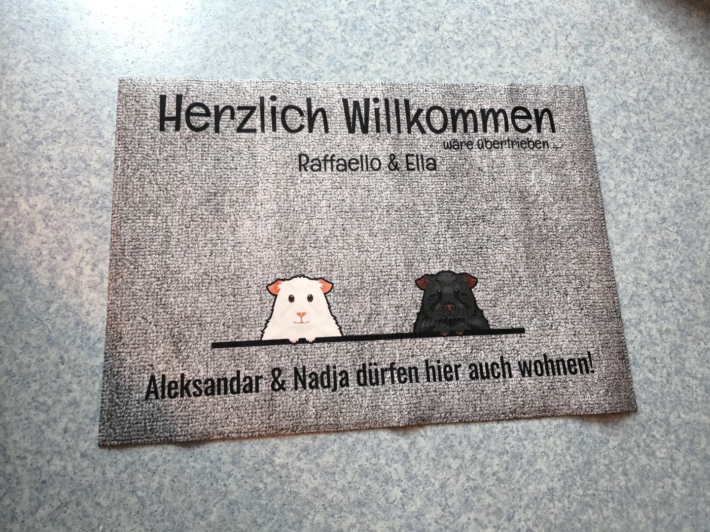 Customer photo review of Alle meine Fellnasen - Individuelle Fußmatte