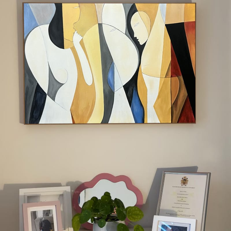 Customer photo review of Abstract Portrait Canvas Art #AE016