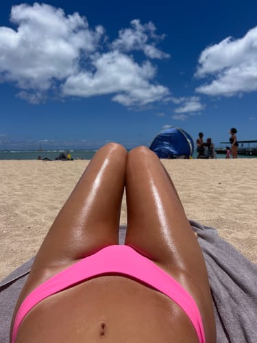 Customer photo review of 002 Bikini Bottoms - Electric Pink