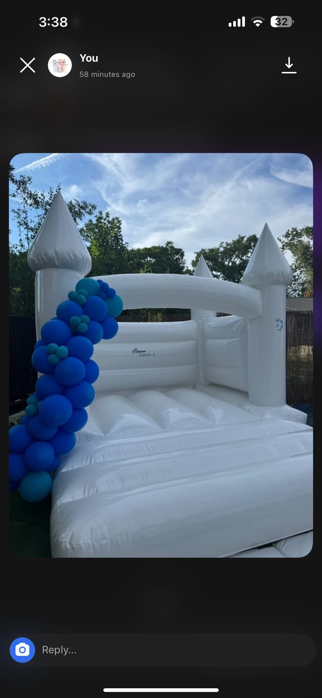 Customer photo review of Kids H Frame (Turret Top) Bouncy Castle