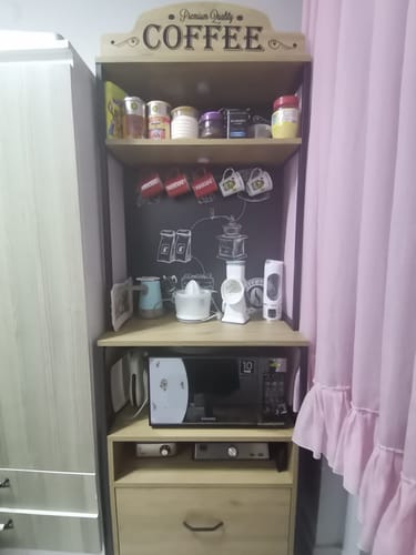 Customer photo review of Rani JE154 Işıklı Kahve Köşesi Çekmeceli Çok Amaçlı Mutfak Dolabı Sepet Ceviz
