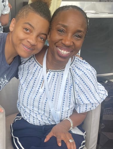 Customer photo review of LILY Geometric Jacquard Pullover Top