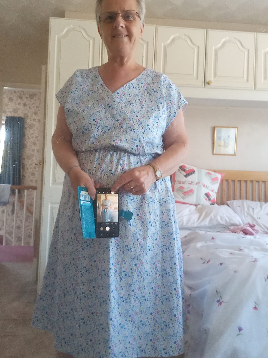 Customer photo review of Spring Floral Rose & Hubble Cotton Poplin Fabric