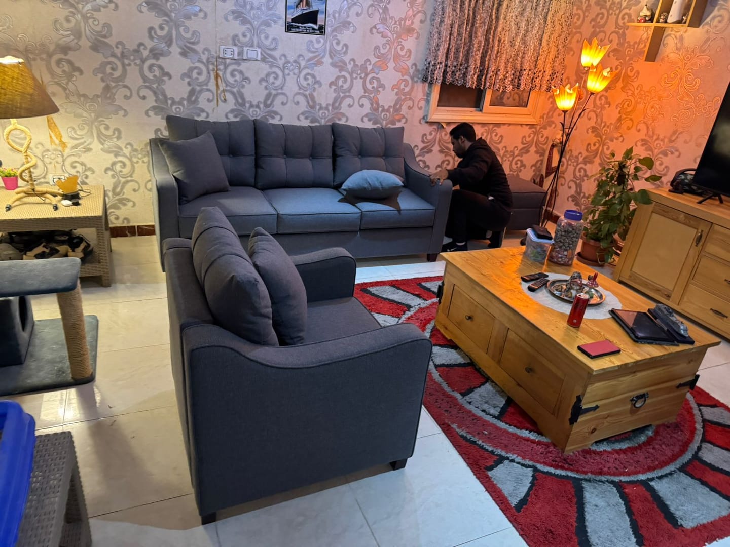 Customer photo review of انتريه كتان 4 قطع – sz209