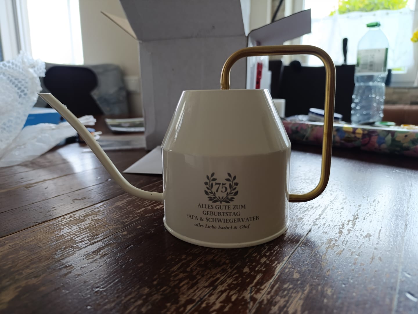 Customer photo review of Custom Engraved Garden Watering Can