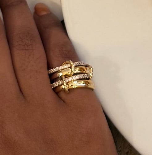 Customer photo review of Paloma Sparkling Rhinestone Stacked Ring