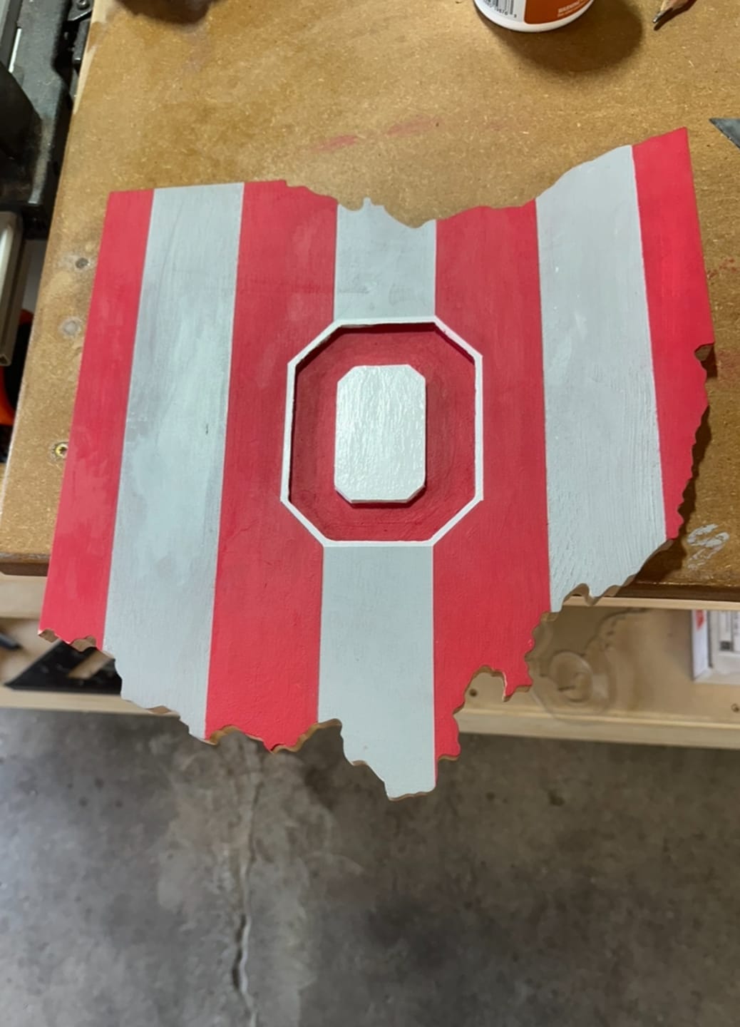 Customer photo review of 14.0x12.4" State Of Ohio Acrylic Router Template