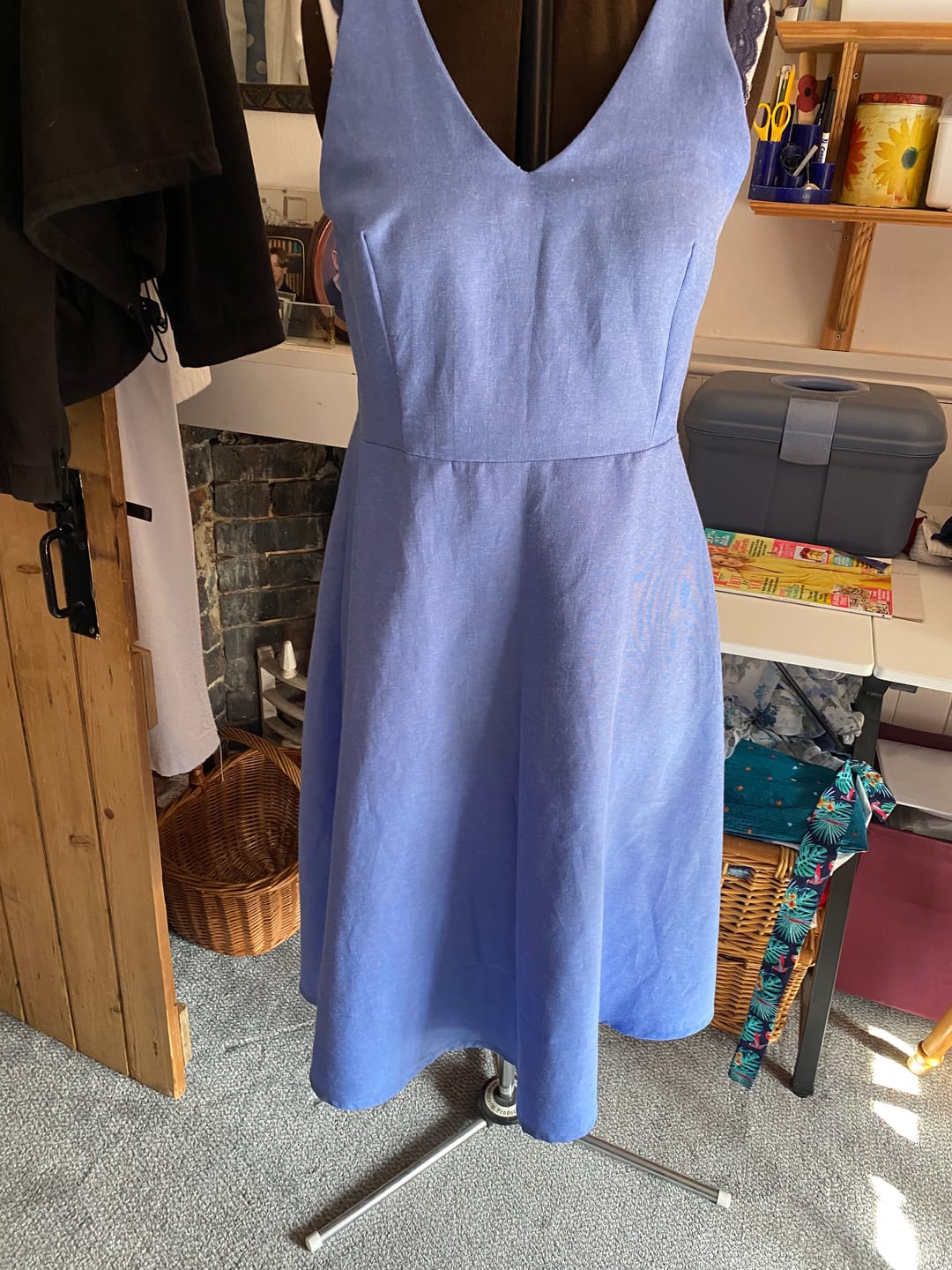 Customer photo review of Plain Blue Chambray Denim Fabric