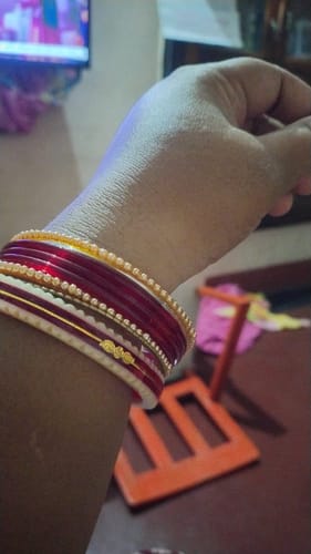 Customer photo review of Red – “Crimson Charm Women’s Bangle” (Pack of 1 Pair) (2 pis)