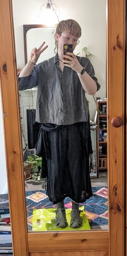 Customer photo review of Japanese Linen Casual Hakama Pants