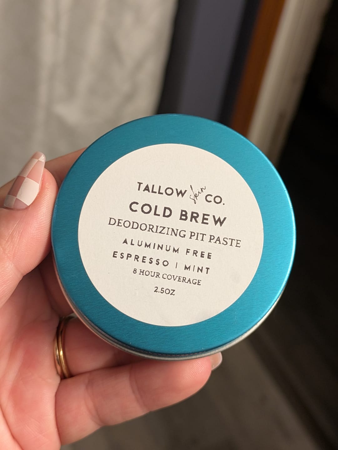 Customer photo review of COLD BREW TALLOW MAGNESIUM DEODORANT