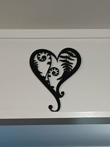 Customer photo review of Fern & Koru Heart Wall Art
