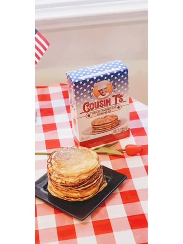 Customer photo review of Cousin T's Gourmet Patriotic Buttermilk Pancake Mix