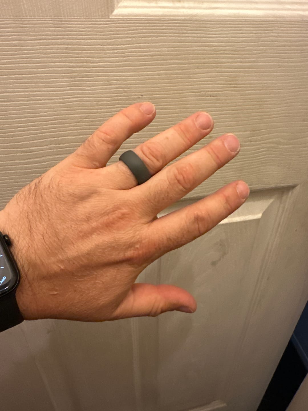 Customer photo review of botthms Charcoal Active Silicone Ring