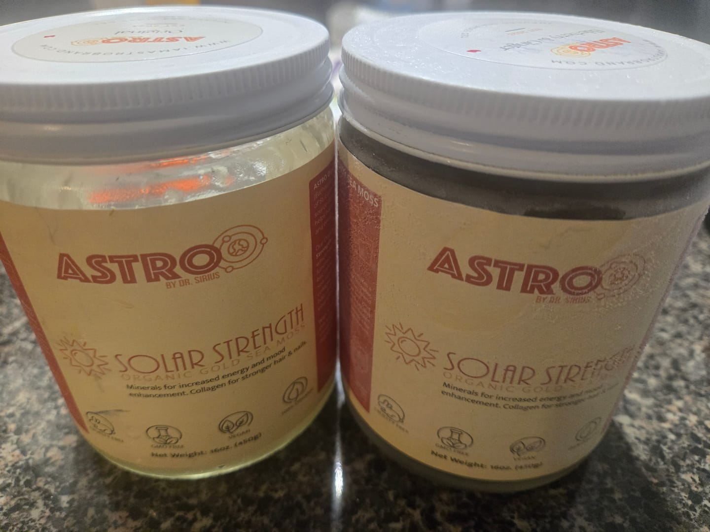 Customer photo review of Astro Brand Solar Strength Gold Sea Moss Gel 16oz.