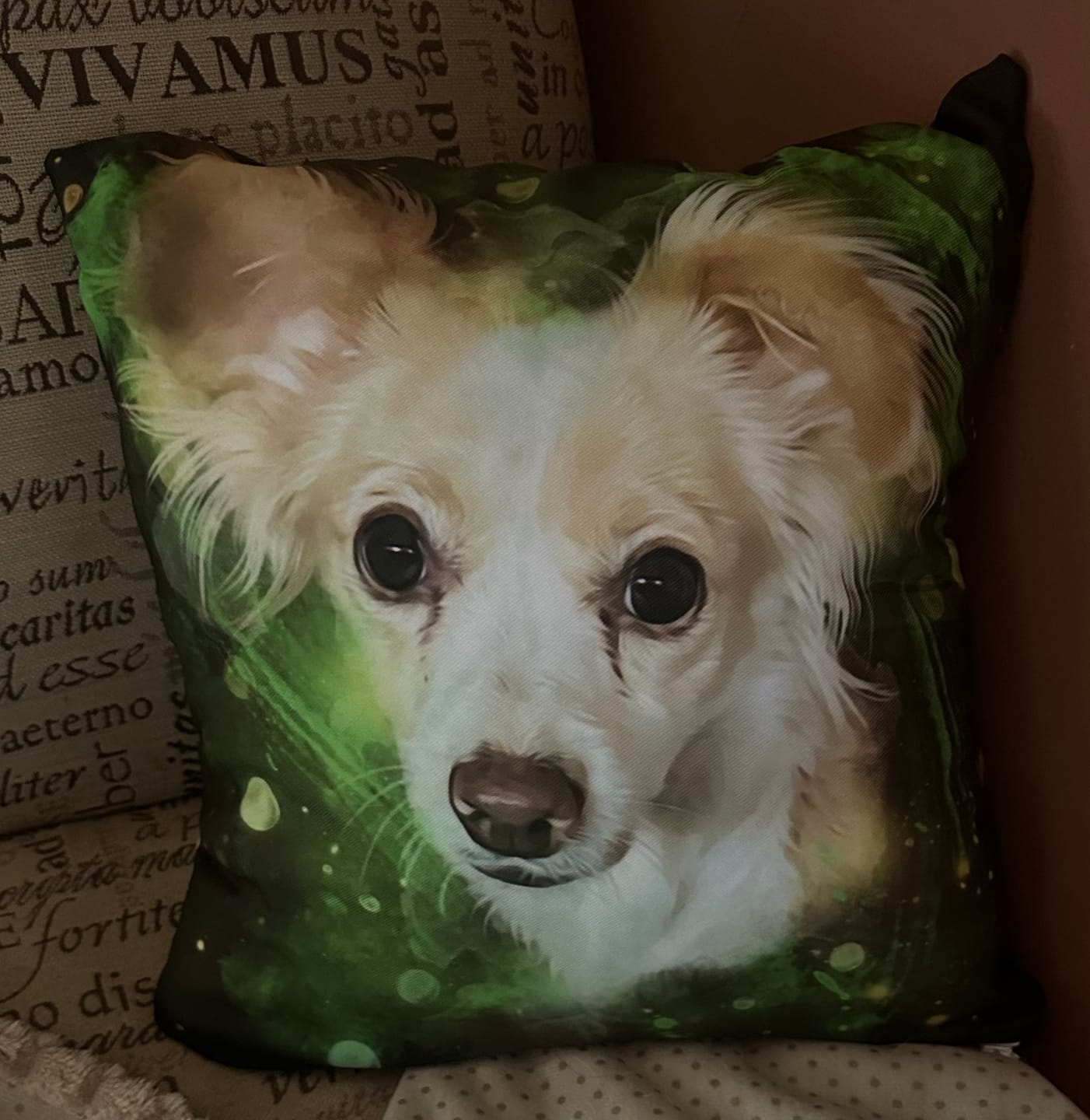 Customer photo review of Custom Neon Watercolor Pet Portrait – Aesthetic Neon Style (AN)