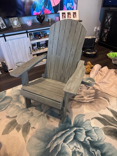 Customer photo review of Folding Adirondack Chair with Built in Footrest & Cup/Wine Holders King Size