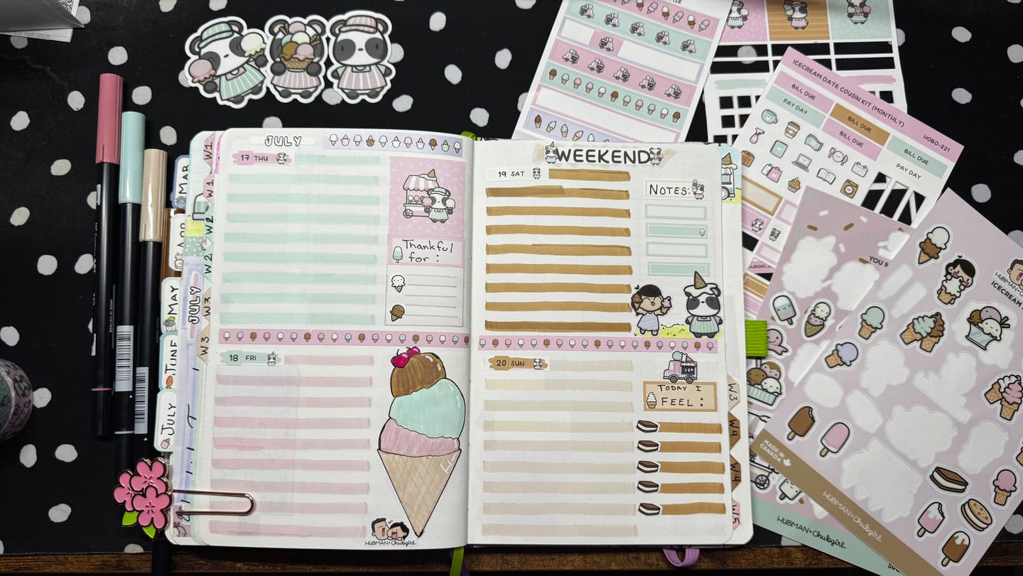 Customer photo review of Ice cream Date Sticker Set