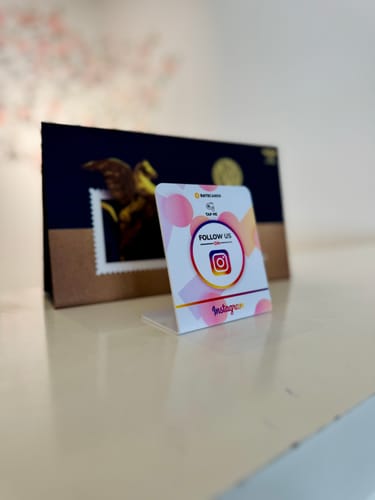Customer photo review of RATECARDS™ - Instagram Followers Stand