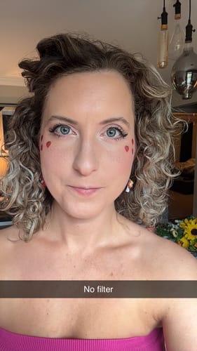 Customer photo review of Strawberry Speckles Makeup Patches