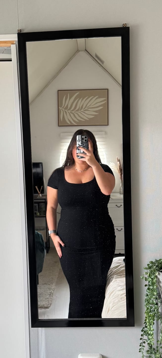 Customer photo review of Short Sleeve Maxi Shapewear Dress