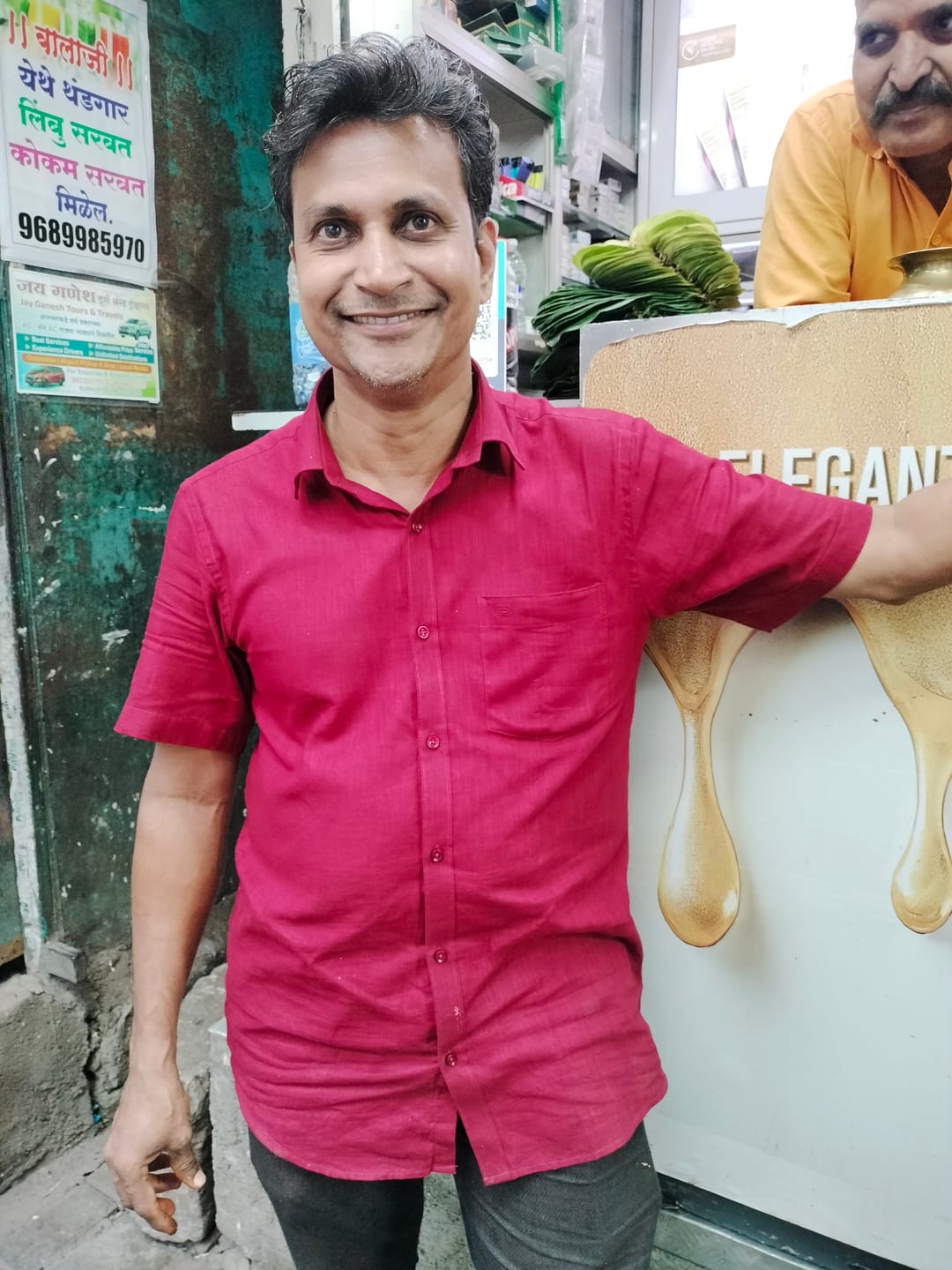 Customer photo review of Indo Cotton - Red  Formal Shirts For Men | Ariser