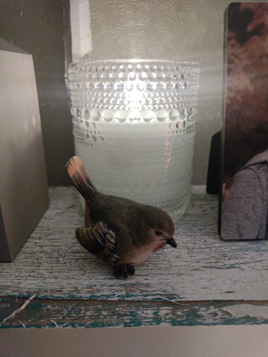 Customer photo review of Depression Glass Flameless Candle