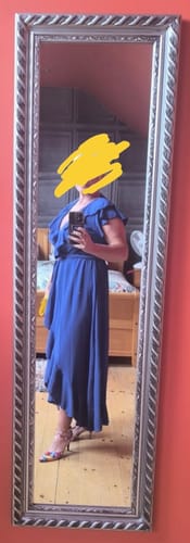 Customer photo review of Vegas Royal Blue Frill Maxi Dress