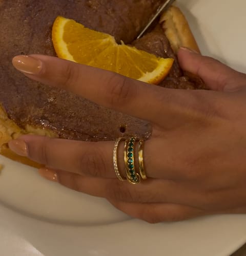 Customer photo review of Dana Emerald Rhinestone Stacked Ring