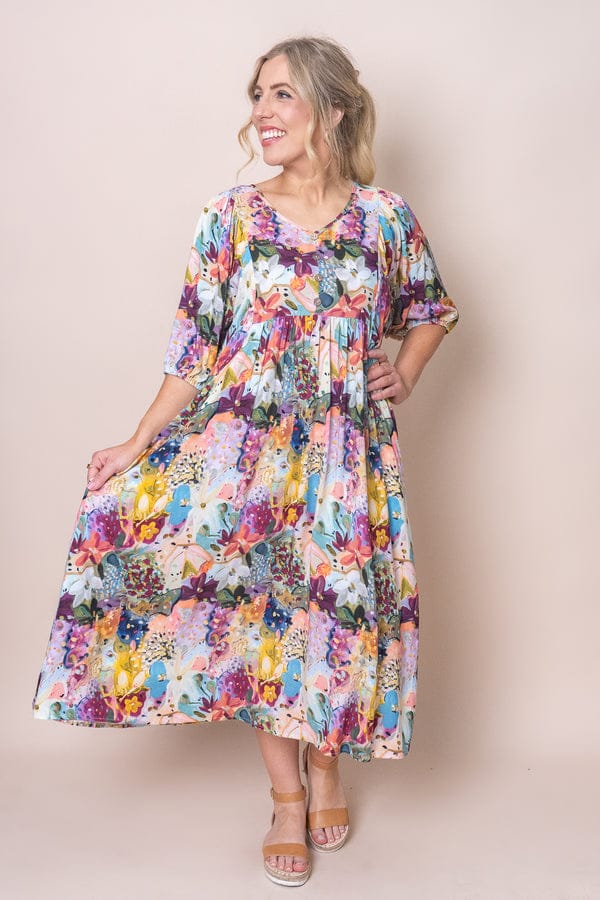 Customer photo review of Zandra Dress in Pink Multi