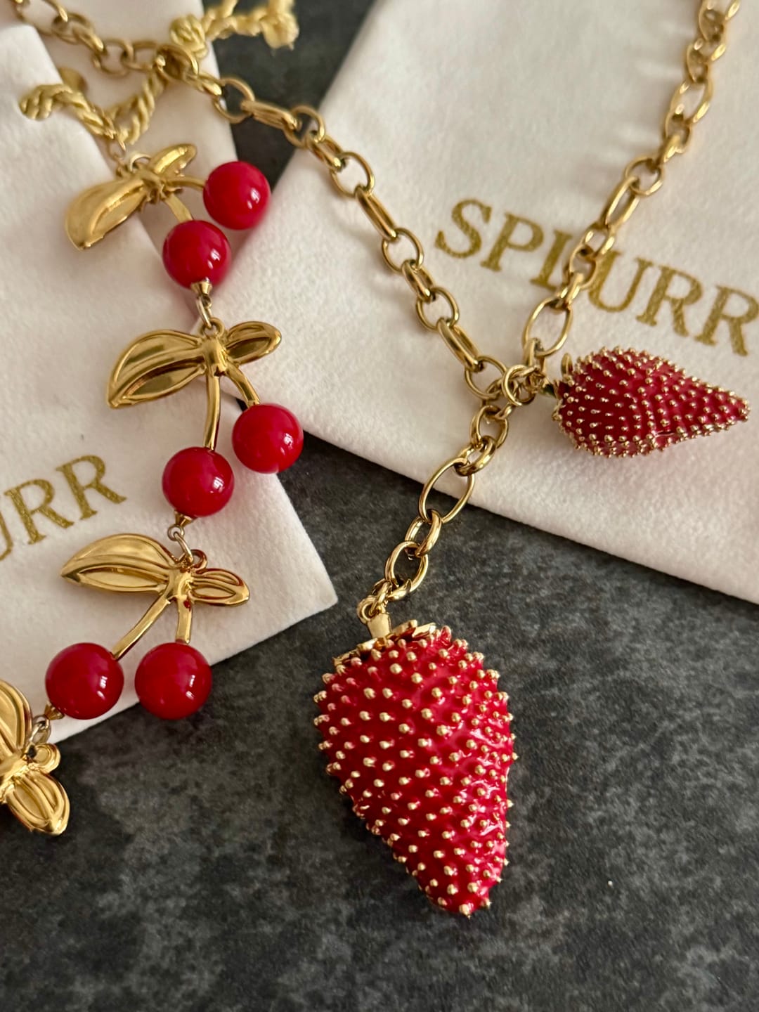 Customer photo review of Strawberry Kiss Necklace