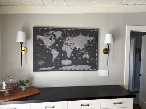 Customer photo review of Pinnable World Journey Map • Carbon Black