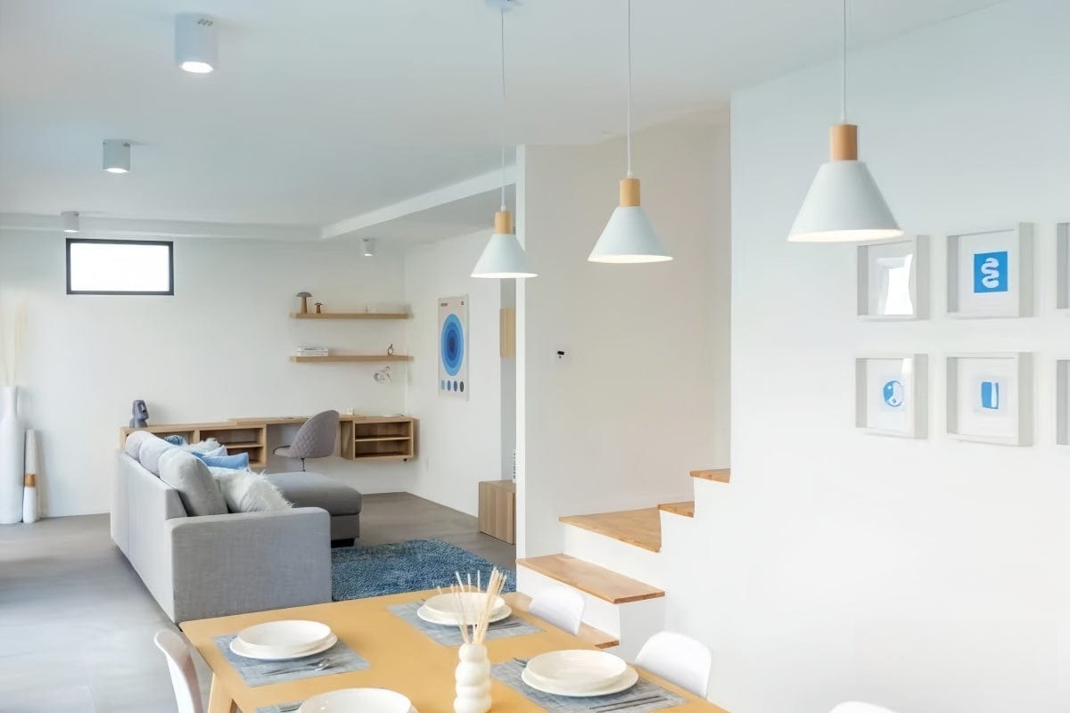Customer photo review of Wood Conical Island Pendant Light