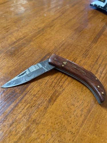 Customer photo review of Navaja de Acero Damasco 20cm “Petrohué“