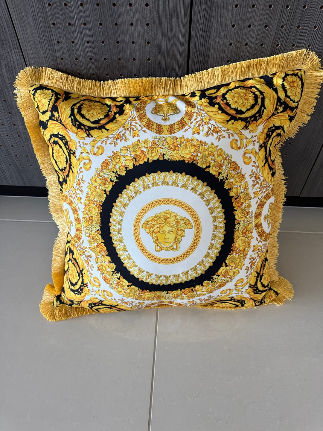 Customer photo review of Luxurious Baroque Italian Fabric by the Yard - Yellow Pattern for Elegant Projects