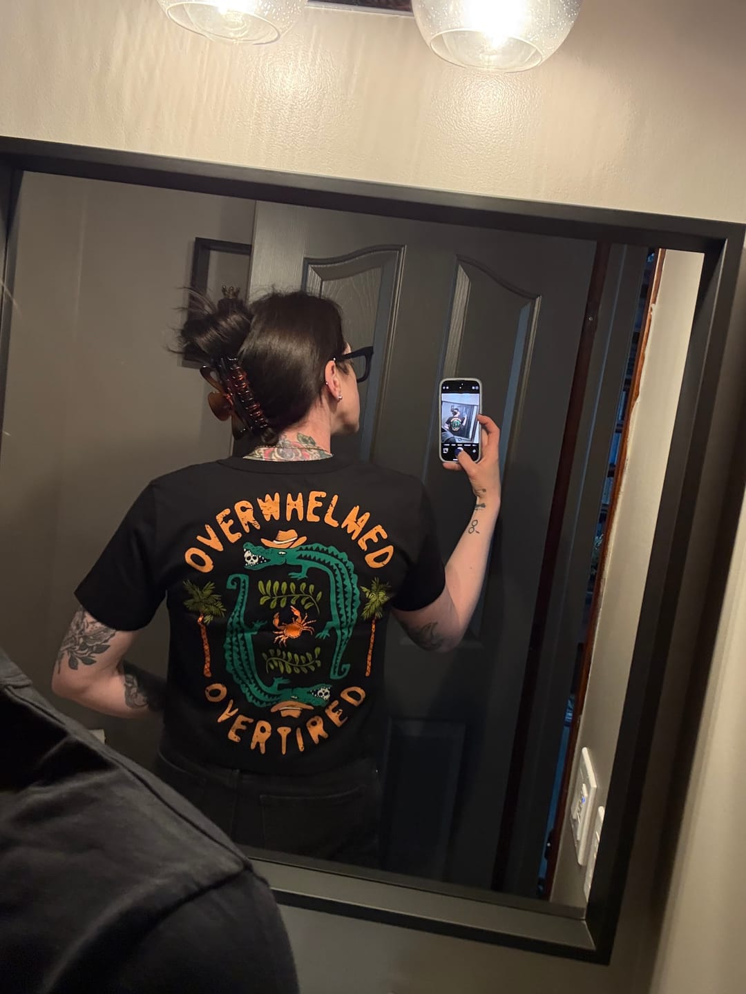 Customer photo review of Overwhelmed T-Shirt