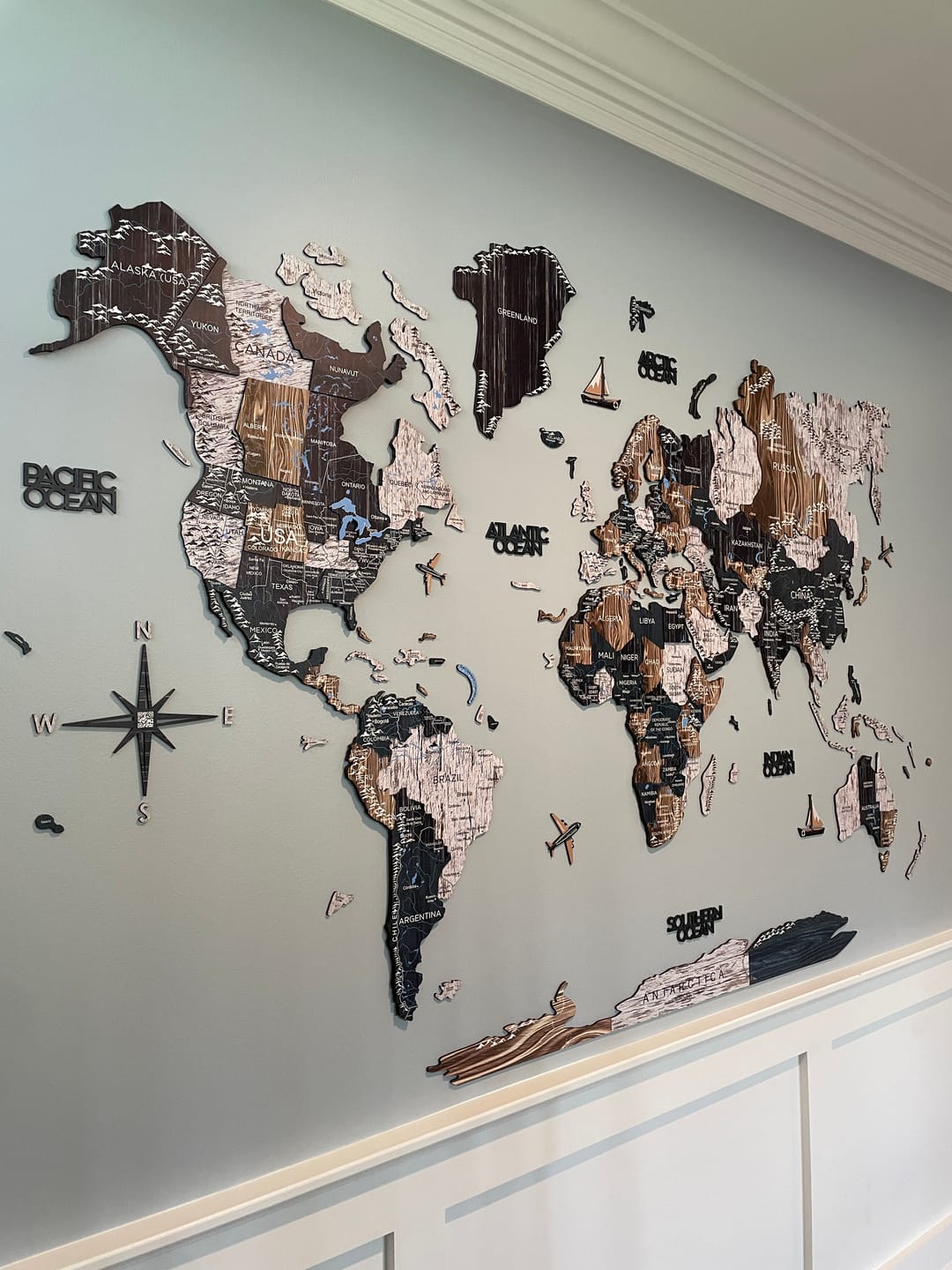 Customer photo review of 3D Wooden World Map Mystery