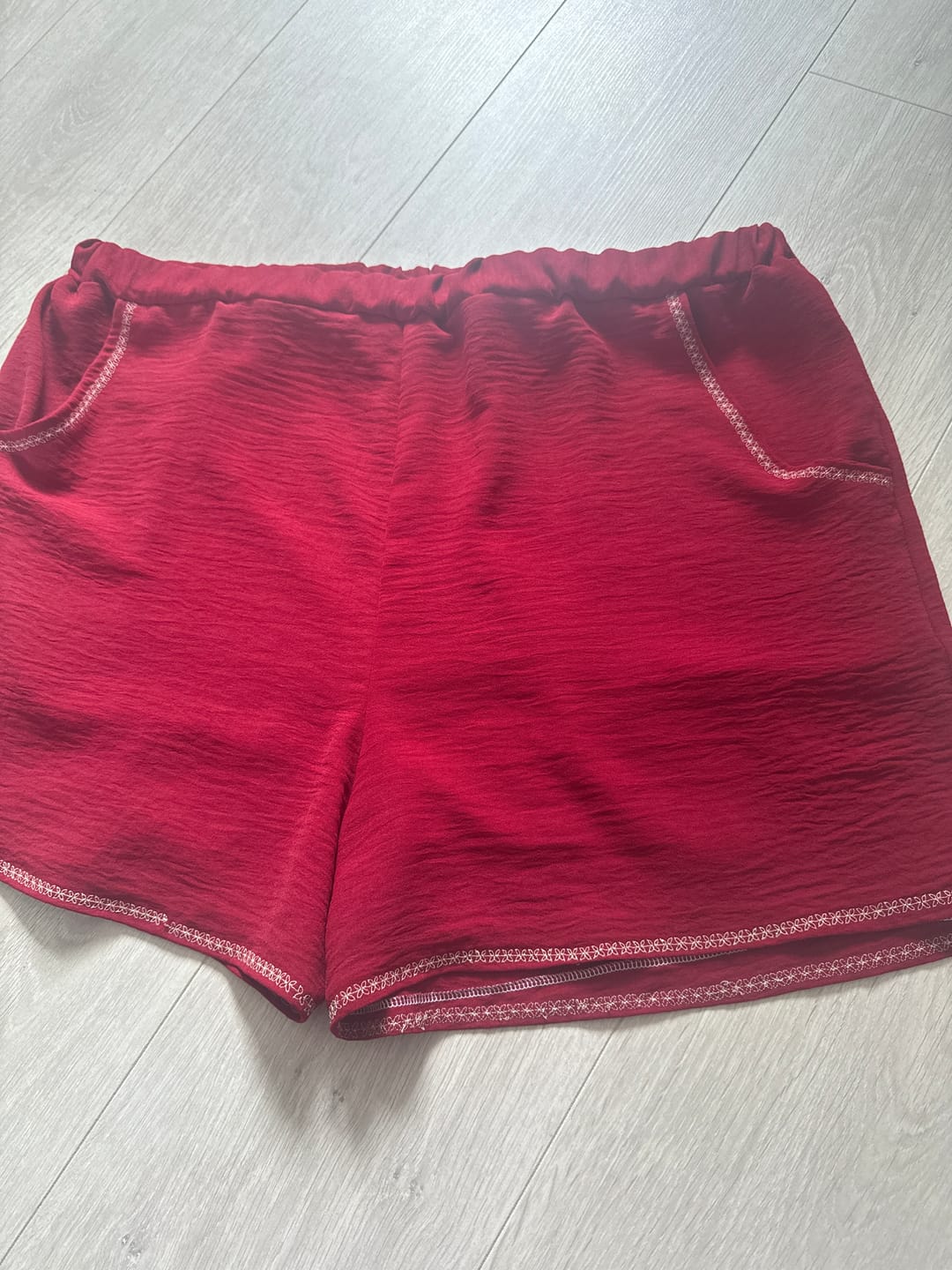Customer photo review of Plain Italian Stretch Crepe Polyester Fabric