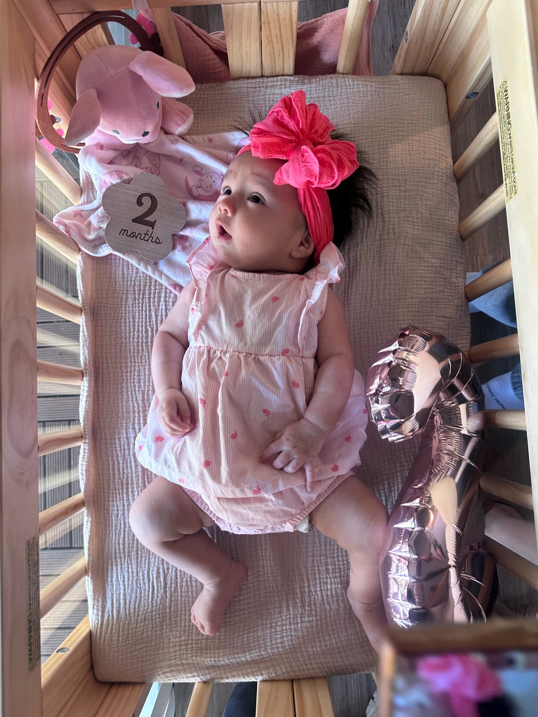 Customer photo review of Ruffled Headband- Coral