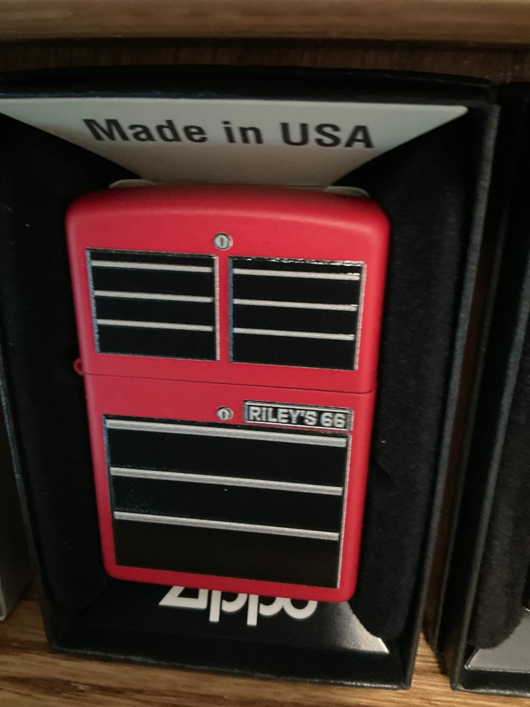 Customer photo review of EXCLUSIVE - RILEY'S 66 ZIPPO LIGHTER - Toolbox - Red Matte