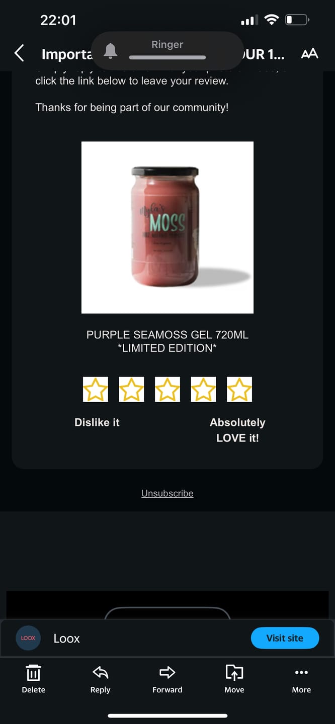 Customer photo review of PURPLE SEAMOSS GEL 720ML *LIMITED EDITION*