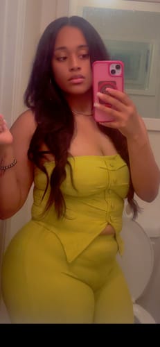 Customer photo review of Imari Button Detail Tube Top & Pants SET