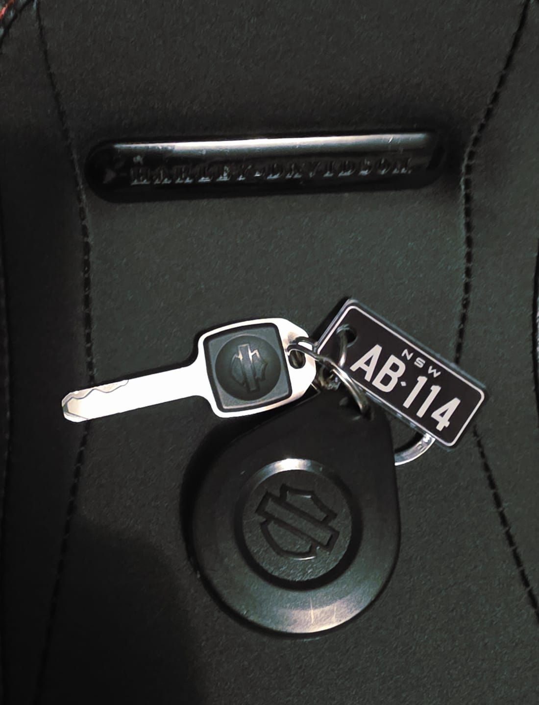 Customer photo review of NSW Motorbike Premium Licence Plate Custom Keychain 🏍️