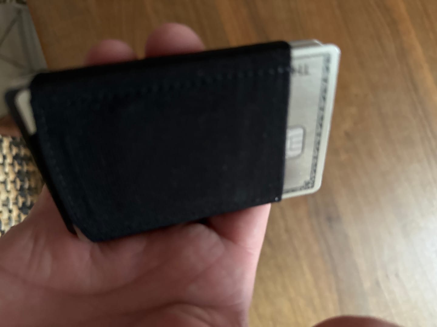 Customer photo review of Nano Boy card holder wallet with small elastic coin pocket