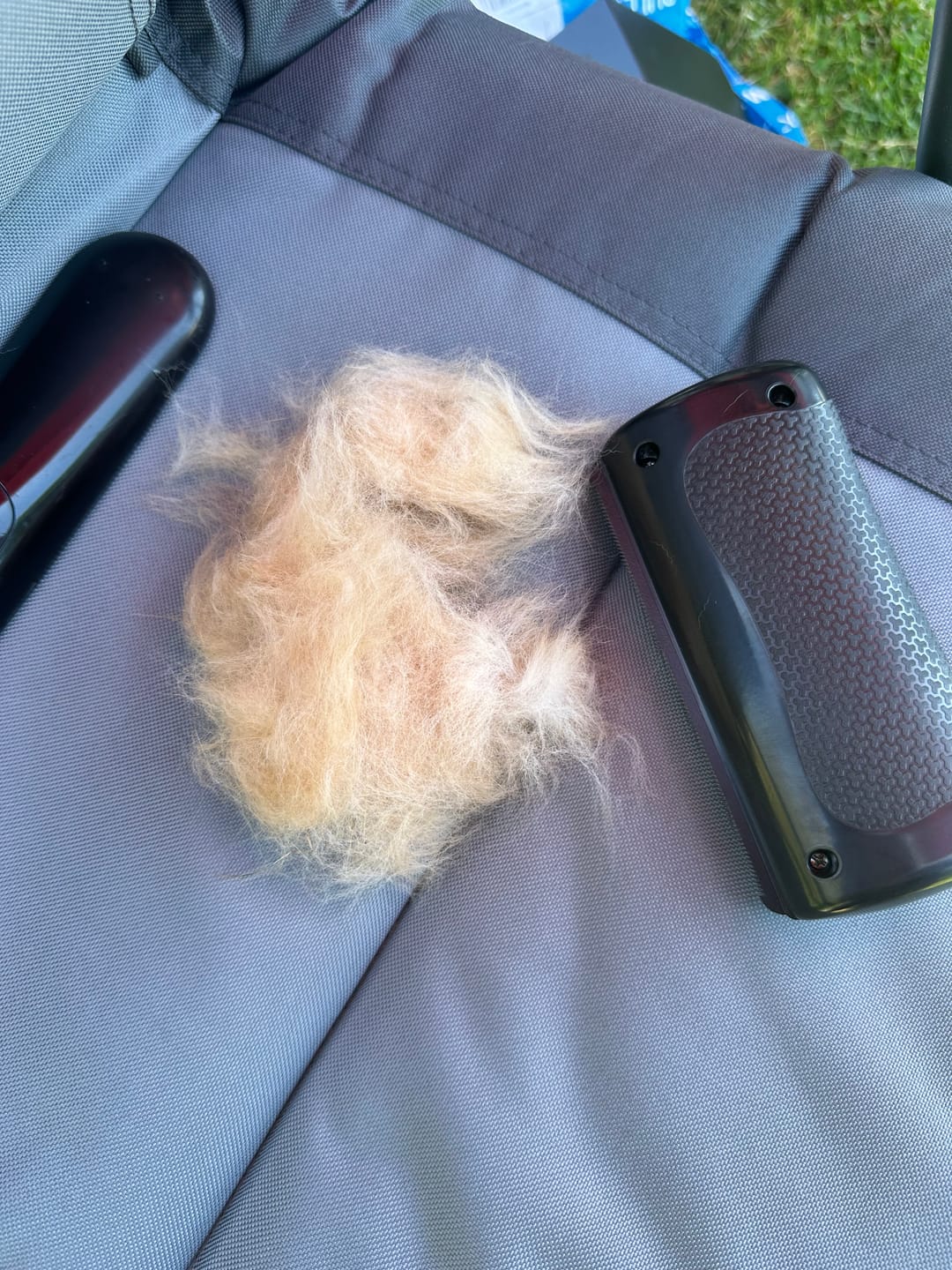 Customer photo review of Dog Deshedding Comb - Dog, Horse & Cat - Black