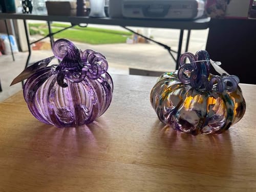 Customer photo review of “Purple Potion” Amber Teal White mix fade to Violet with Pink, Violet, Lt Blue Stem