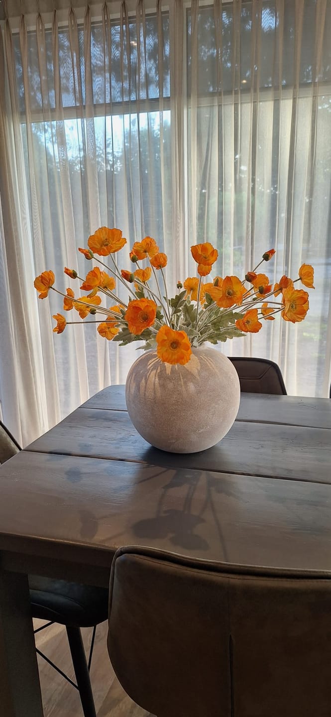 Customer photo review of Zijden Klaprozen - Licht oranje