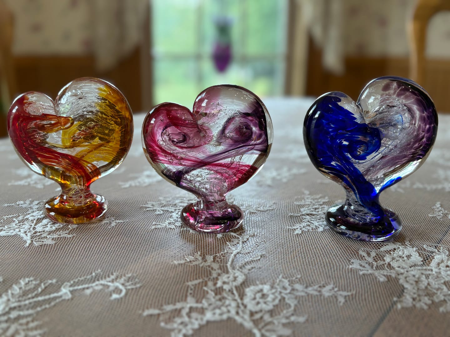 Customer photo review of Glass Heart with Cremation Ash - Standing