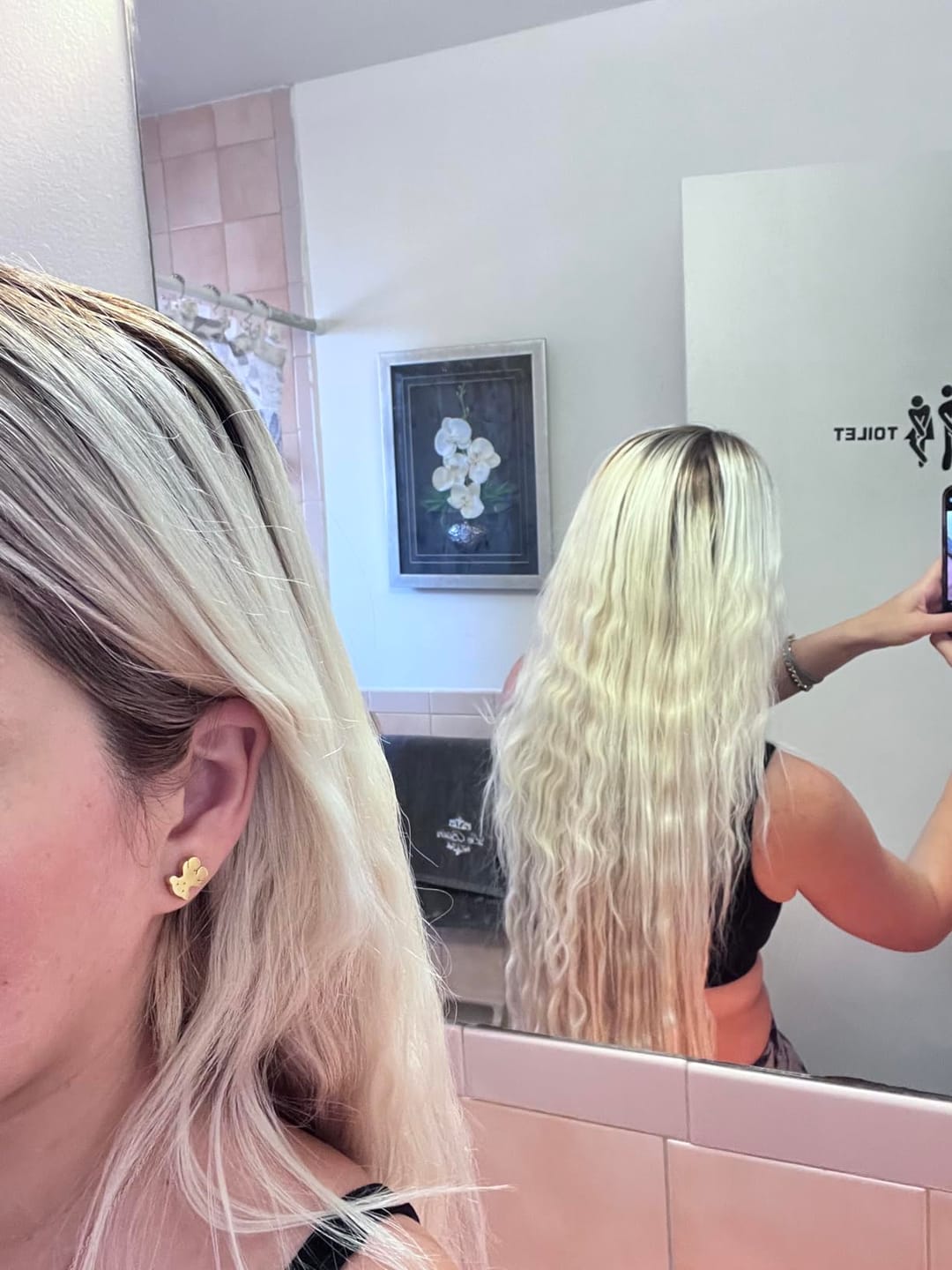 Customer photo review of [U-Tip Upgrade] Virgin Fusion Hair Light Blonde K Tip Hair Extensions #60